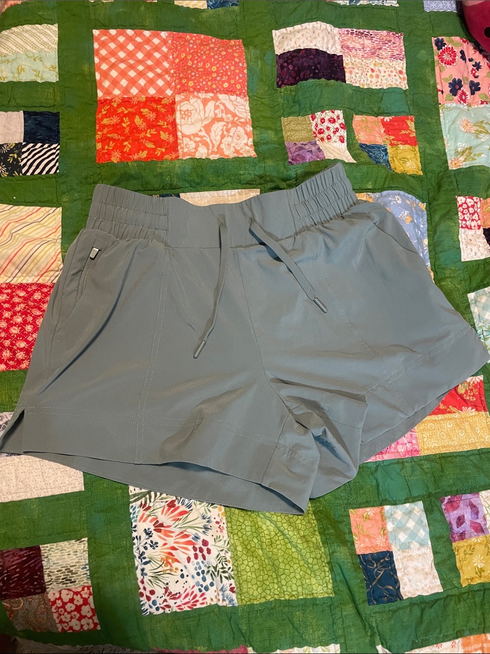 Women’s Athletic Drawstring Shorts in sage green